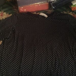 BNWT  CJBanks black dotted tunic shirt 3 X